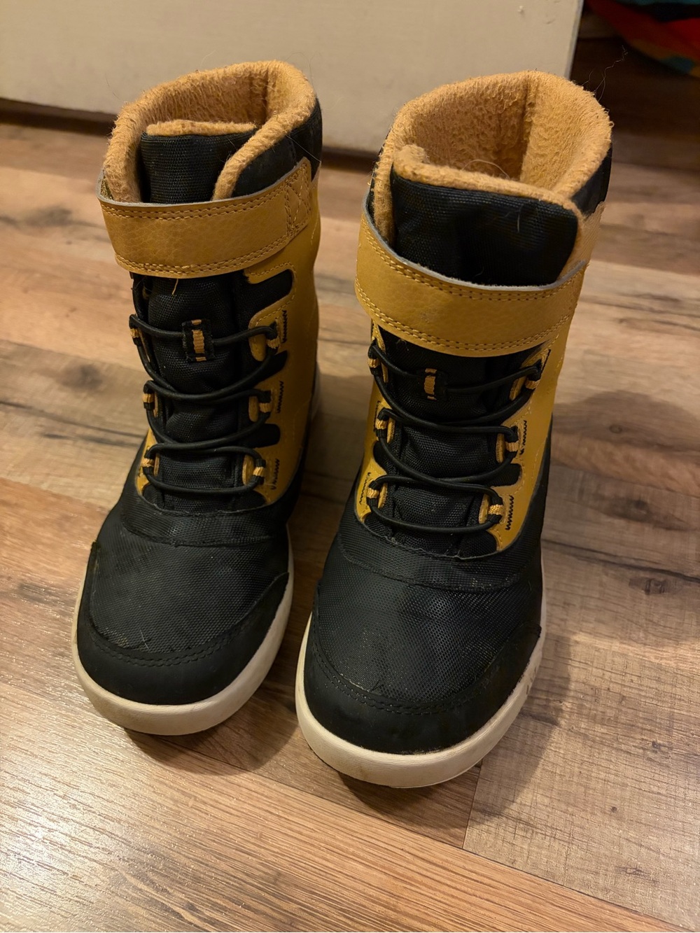 Merrell Kids Black and Mustard Winter Boots - Youth Waterproof Snow Shoes